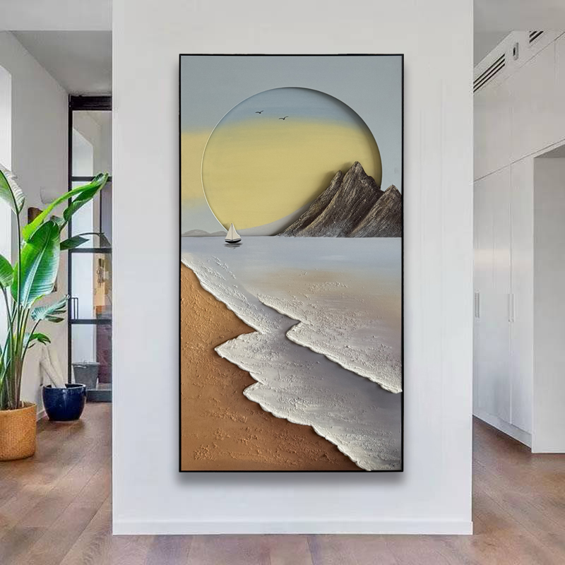 手绘雕刻油画玄关